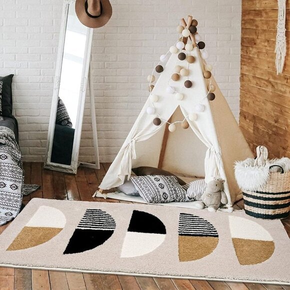 NEW Runner Rug 24x60, Beige Rug Runner Washable for Bathroom Bedroom - Picture 4 of 8